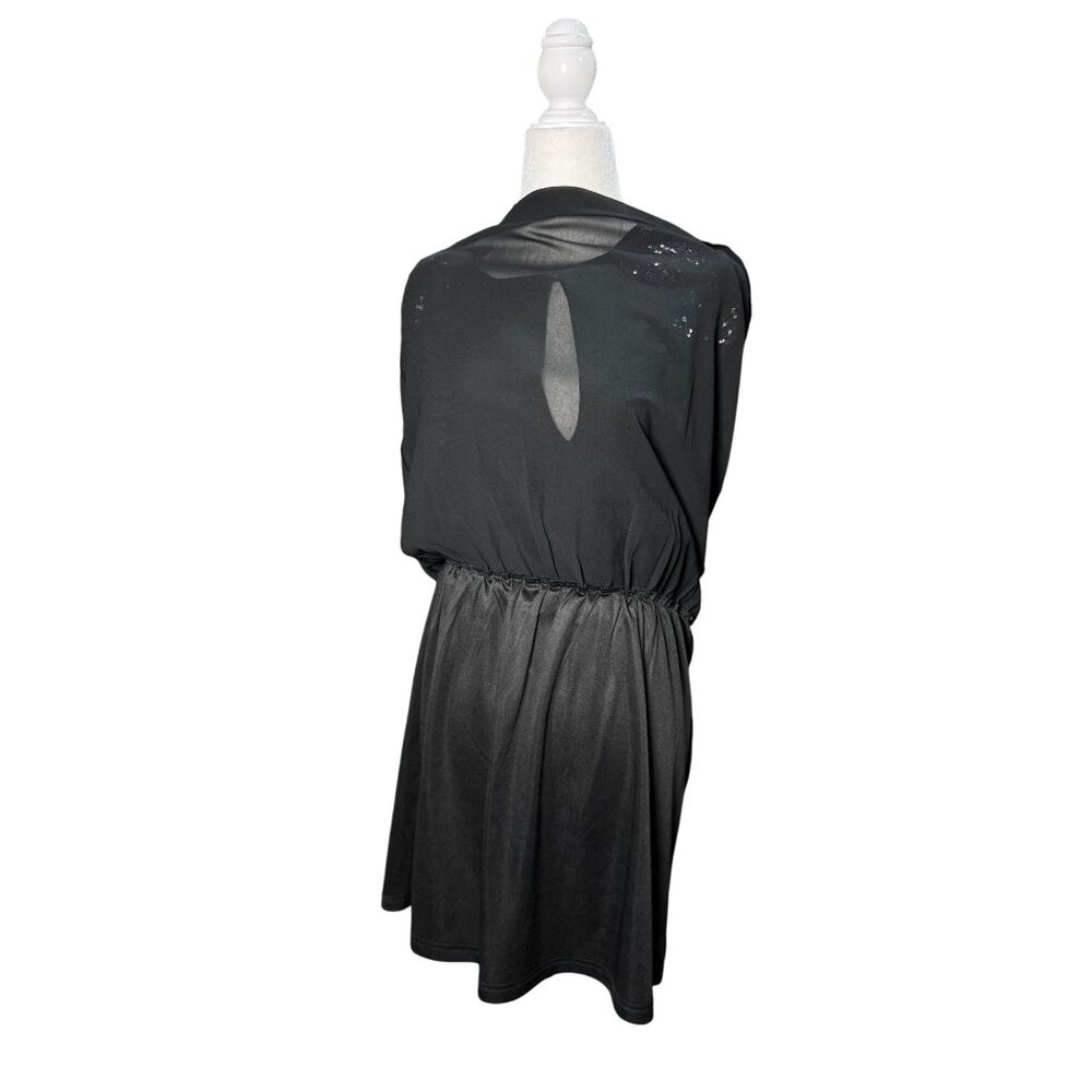 Pixley Womens Size M Sleeveless Black Dress Sequined Shoulders Elegant Classic - Picture 10 of 10